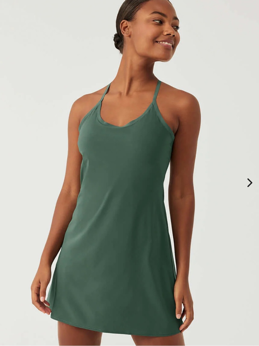 Outdoor Voices Exercise Dress Olive Green Strappy Tank, Sz M